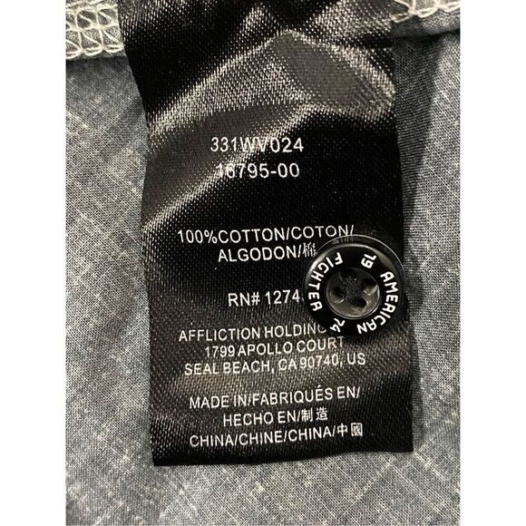 American Fighter Offensive Line Shirt Embroidered Button Front Mens Size Medium - Picture 5 of 8